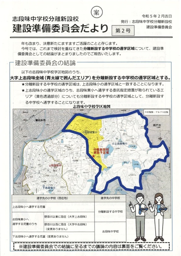 新中学校建設準備委員会だより１.２